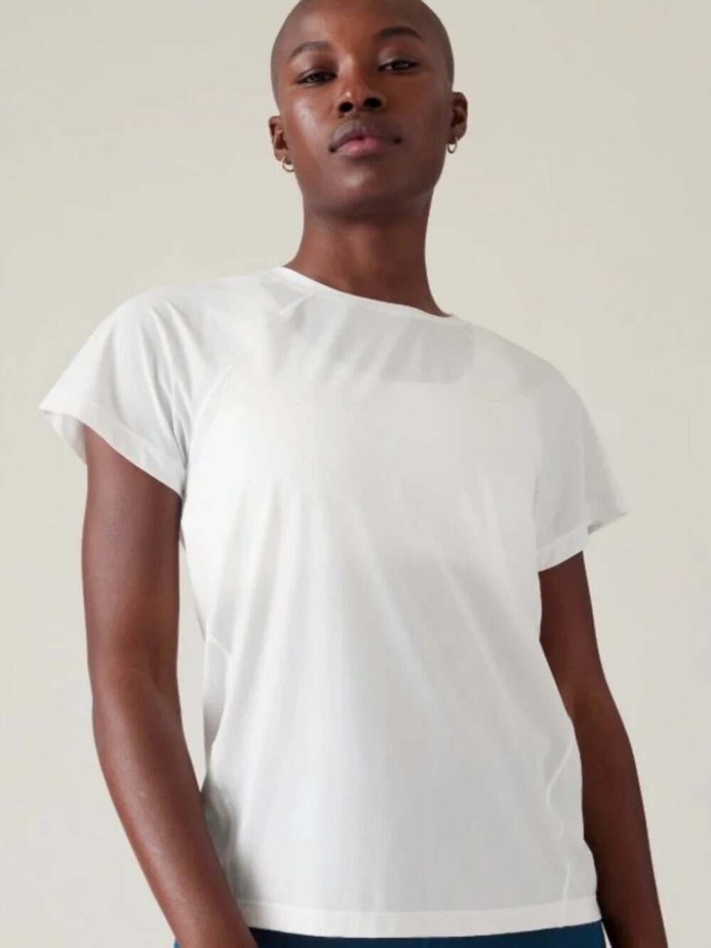 Athleta Ultimate Train Short Sleeve Performance Tee White Size Small